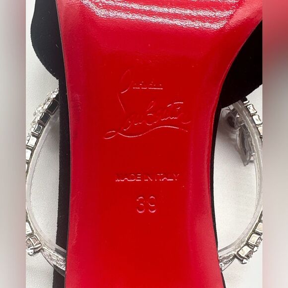Christian Louboutin Planet Queen 70 Velvet Crystal Embellished Mules 70mm EU 39 - Picture 7 of 14